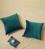 Dark Green Solid Velvet 16 x 16 Inches Cushion Covers (Set of 2)