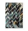 Buy Dark Green Wool And Art Silk Abstract 5 x 7 Feet Hand Tufted Carpet