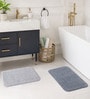 Dark Grey & Silver Absorbent and Quick-Dry Polyester Bath Mats 38x58 cm