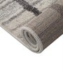 Dark Grey & Silver Abstract Wool 4 x 6 Feet Machine Made Carpet