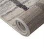 Dark Grey & Silver Abstract Wool 5 x 7 Feet Machine Made Carpet