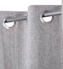 Grey Solid Cotton Blend 8 Ft Light Filtering Eyelet Door Curtain