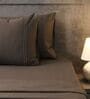 Dark Grey 400TC Solid Embroidery Superking Bedsheet with 2 Pillow Covers Dark Grey 400TC Solid Embroidery Superking Bedsheet with 2 Pillow Covers