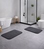 Dark Grey Absorbent and Quick-Dry Polyester Bath Mats 40x60 cm