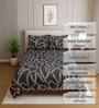 Dark Grey Abstract 210 TC Mix Cotton Single Bed Size Bedsheet wih 2 Pillow cover Essential Series Collection