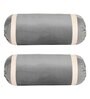 Dark Grey and Cream Stripes TC Velevt 2 Bolster Covers