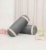 Dark Grey and Cream Stripes TC Velevt 2 Bolster Covers