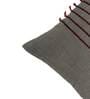 Dark Grey Cotton Blend Striped 16x16 inches Cushion Covers (Set of 1)