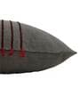 Dark Grey Cotton Blend Striped 16x16 inches Cushion Covers (Set of 1)