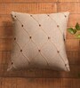 Dark Grey Cotton Geometric 16x16 inches Cushion Cover 