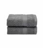 Dark Grey Solid 550 GSM Cotton Hand Towels (Set of 2)