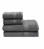 Dark Grey Solid 550 GSM Cotton Towel Sets (Set of 4)