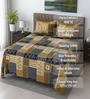 Dark Grey Floral 400 TC Cotton Super King Size Bedsheet with 2 Pilllow covers Essential Series Collection