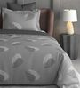 Dark Grey Floral 600TC Cotton Super King Sized Double Bedsheet with 2 Embroidery Pillow Covers