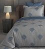 Dark Grey Floral 600TC Cotton Super King Sized Double Bedsheet with 2 Embroidery Pillow Covers