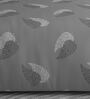 Dark Grey Floral 600TC Cotton Super King Sized Double Bedsheet with 2 Embroidery Pillow Covers