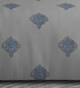 Dark Grey Floral 600TC Cotton Super King Sized Double Bedsheet with 2 Embroidery Pillow Covers