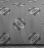 Dark Grey Geometric 600TC Cotton Super King Sized Double Bedsheet with 2 Embroidery Pillow Covers