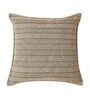 Dark Grey Jute Stripes 16x16 inches  Regular Cushion Covers  (2Pcs)