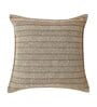 Dark Grey Jute Stripes 18x18 inches  Large Cushion Covers  (2Pcs)
