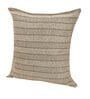 Dark Grey Jute Stripes 18x18 inches  Large Cushion Covers  (2Pcs)