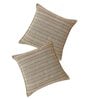 Dark Grey Jute Stripes 18x18 inches  Large Cushion Covers  (2Pcs)