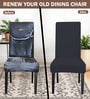 Dark Grey Polycotton Solid 14x18 Inches Chair Covers  (4 pieces)