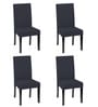 Dark Grey Polycotton Solid 14x18 Inches Chair Covers  (4 pieces)
