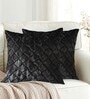 Dark Grey Textured Polyester 16 x 16 Inches Cushion Covers (Set of 2)