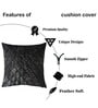 Dark Grey Textured Polyester 16 x 16 Inches Cushion Covers (Set of 2)