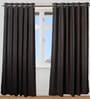 Dark Grey Solid Polyester Blend 7 Ft Blackout Rod Pocket Door Curtain