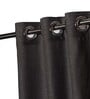 Dark Grey Solid Polyester Blend 7 Ft Blackout Rod Pocket Door Curtain