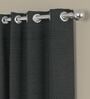 Dark Grey Polyester Solid 5 Ft  Semisheer Eyelet 2 Window Curtains