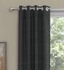 Dark Grey Polyester Solid 5 Ft  Semisheer Eyelet 2 Window Curtains