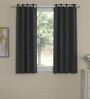 Dark Grey Polyester Solid 5 Ft  Semisheer Eyelet 2 Window Curtains