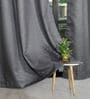Dark Grey Polyester Solid 5ft Regular Eyelet Window Curtain