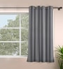 Dark Grey Polyester Solid 5ft Regular Eyelet Window Curtain