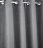Dark Grey Polyester Solid 5ft Regular Eyelet Window Curtain