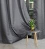 Dark Grey Polyester Solid 7ft Regular Eyelet Door Curtain