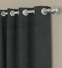 Dark Grey Polyester Solid 9 Ft Semisheer Eyelet 2 Door Curtains