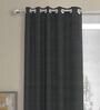 Dark Grey Polyester Solid 9 Ft Semisheer Eyelet 2 Door Curtains