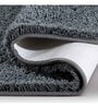 Dark Grey Solid Polyester 28x20 Inches AntiSkid Bath Mat