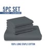 Dark Grey Solid 1000 TC Cotton Super King Sized Bedsheet with 4 Pillow Covers