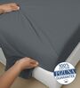 Dark Grey Solid 1000 TC Cotton Super King Sized Bedsheet with 4 Pillow Covers