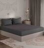 Dark Grey Solid 400 TC 100% Cotton Double Bedsheet With 2 Pillow Covers Hues Collection