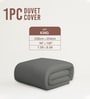 Dark Grey Solid 400 TC Cotton Double Sized Duvet Cover