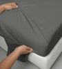 Dark Grey Solid 400 TC Cotton King Sized Bedsheet with 2 Pillow Covers