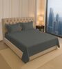 Dark Grey Solid 400 TC Cotton King Sized Bedsheet with 2 Pillow Covers
