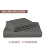 Dark Grey Solid 400 TC Cotton King Sized Bedsheet with 2 Pillow Covers