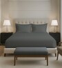 Dark Grey Solid 400 TC Cotton King Sized Fitted sheet with 2 Pillow Covers